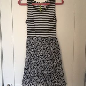Black and white stripe/pattern dress